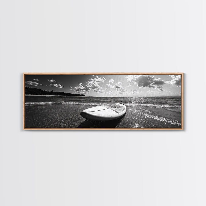 Paddle Board, Ocean Adventure, Summer Surf, Sparkling Sea, Canvas Print, Coastal Living Room Wall Art, Beach House Photography