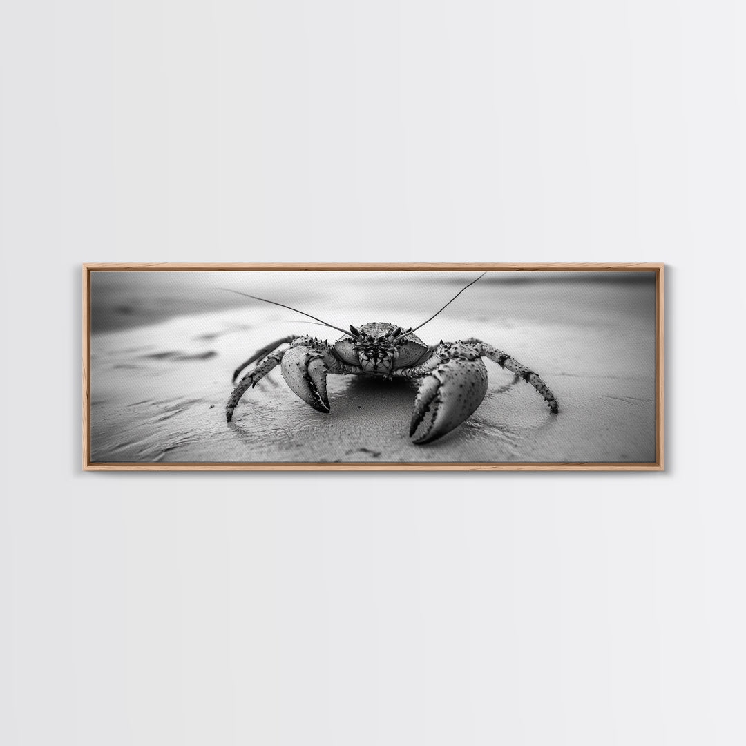 Crab Walk, Seaside Creature, Sandy Shore, Canvas Print, Coastal Nature Photography, Kids Room Ocean Decor, Minimalist Beach Art