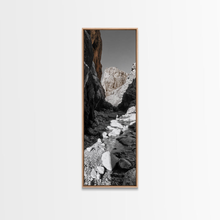 Rocky Canyon View, Earthy Nature Photography, Wilderness Art, Canvas Print, Hiking Trail Decor, Neutral Tones Wall Art, Rustic Living Room Art
