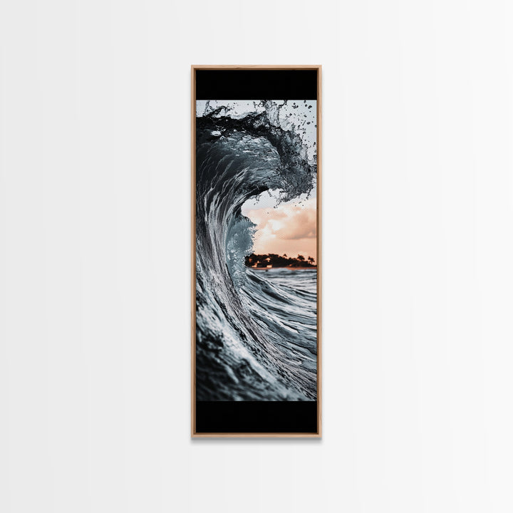 Ocean Wave, Big Surf, Seascape Photography, Coastal Wall Decor, Water Motion, Framed Canvas Print, Beach House Living Room Art