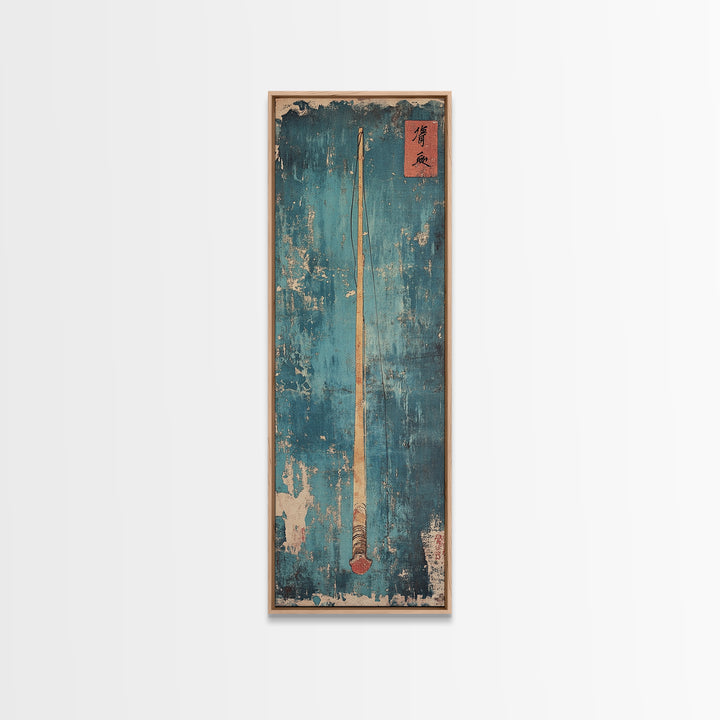 Minimal Oar Paddle Wall Art, Nautical Canvas Print, Lake House Decor, Coastal Wall Decor, Rustic Blue Maritime Art, Gift For Him