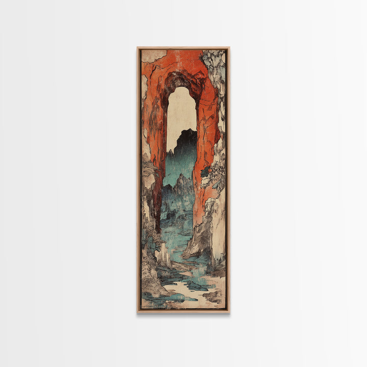 Red Rock Canyon Arch River Wall Art, Mountain Landscape Canvas Print, Southwestern Decor, Rustic Nature Wall Decor, Entryway Art