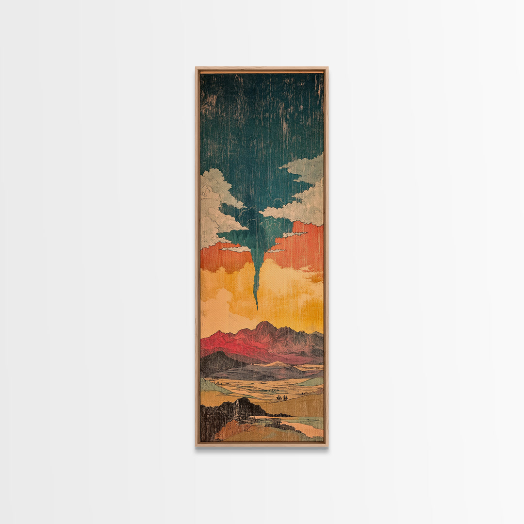 Surreal Desert Tornado Wall Art, Southwestern Landscape Canvas, Stormy Sky Print, Modern Rustic Decor For Living Room Home Decor