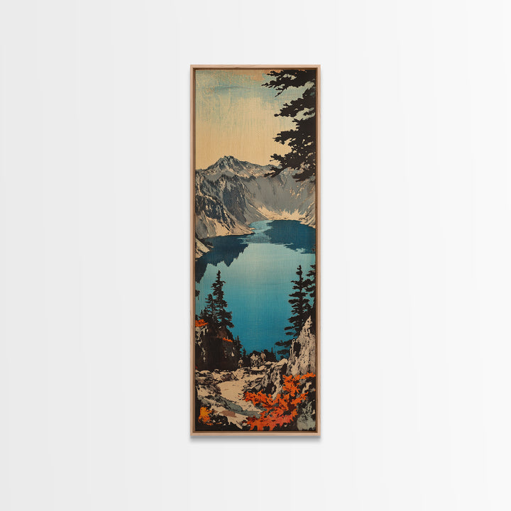 Turquoise Alpine Lake And Pine Mountains Canvas Print, Landscape Wall Art, Rustic Cabin Decor, Large Nature Gift For Him