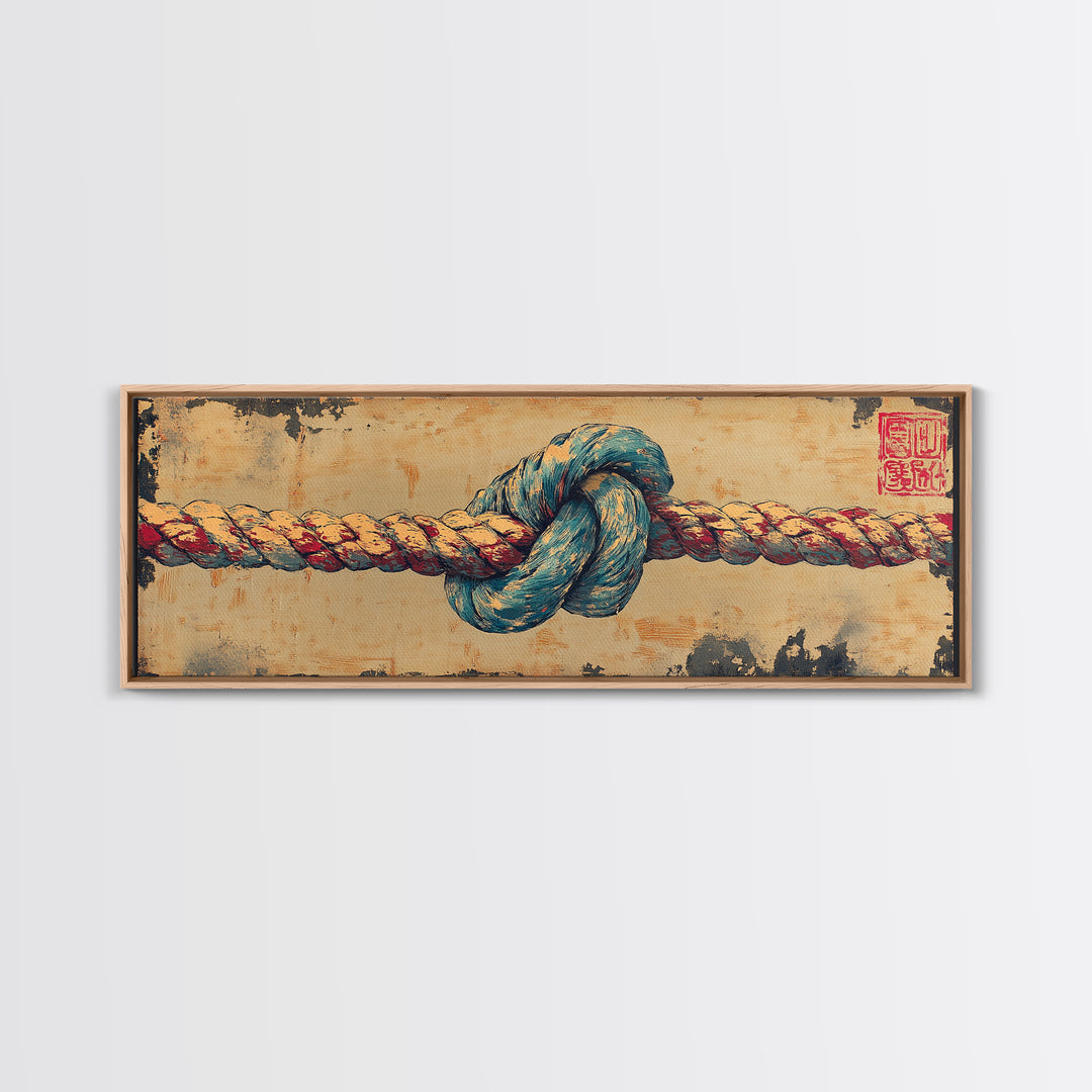 Nautical Rope Knot Wall Art, Coastal Canvas Print, Maritime Decor, Beach House Art, Rustic Ocean Gift For Him, Man Cave Decor