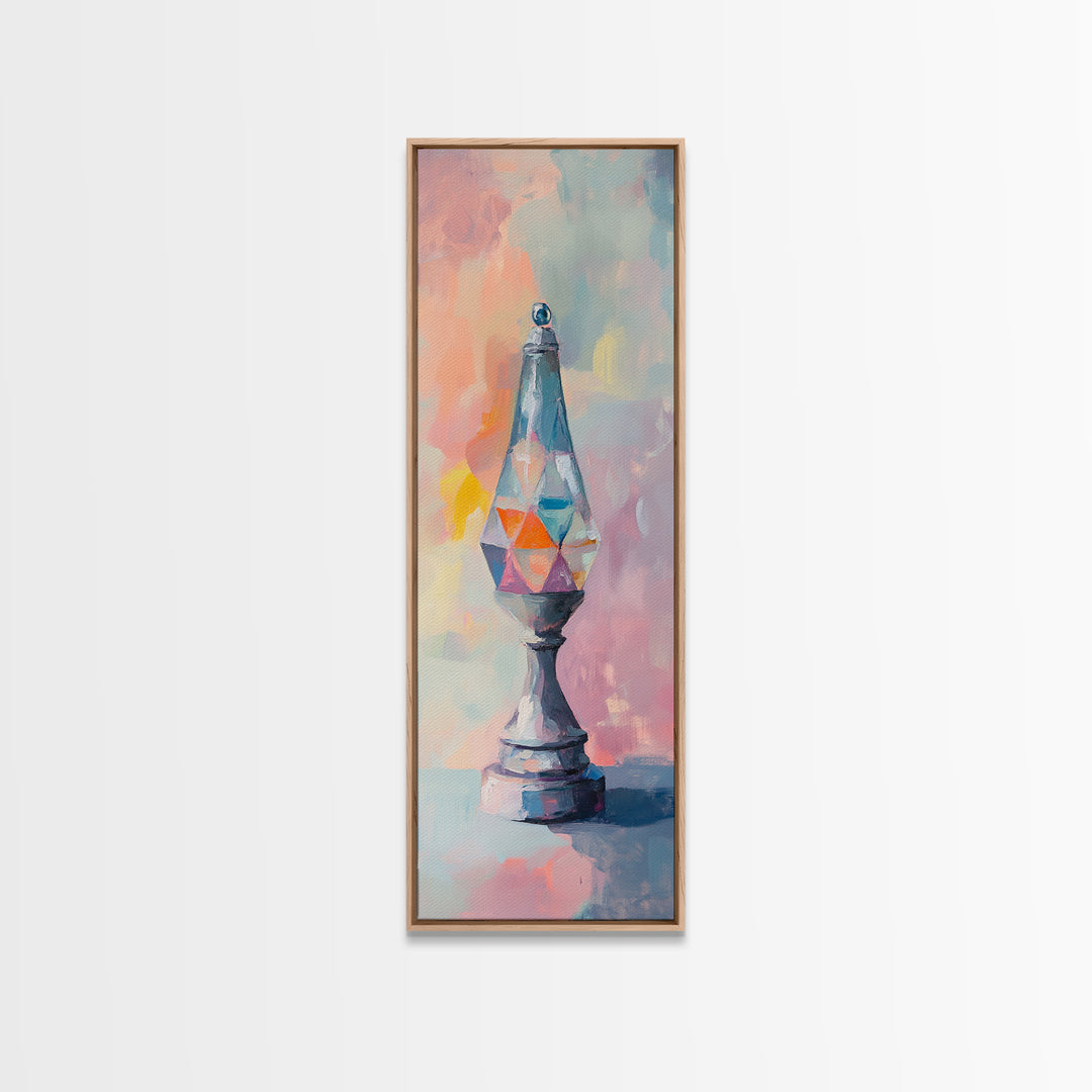 Colorful Crystal Prism Lamp Wall Art, Abstract Glass Still Life Canvas Print, Dopamine Decor, Modern Eclectic Living Room Art