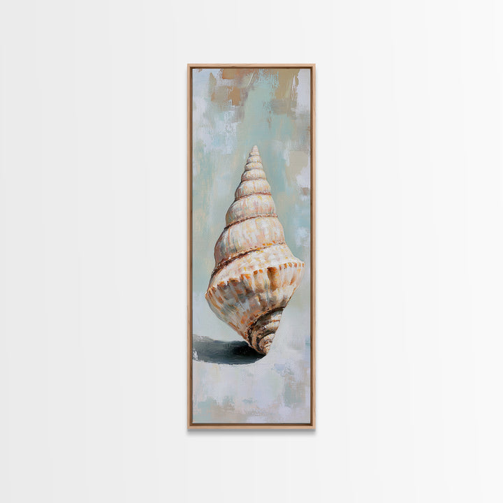 Large Spiral Seashell Canvas Print, Coastal Wall Decor, Beach House Decor, Nautical Ocean Art, Neutral Bathroom Decor, Seaside Art