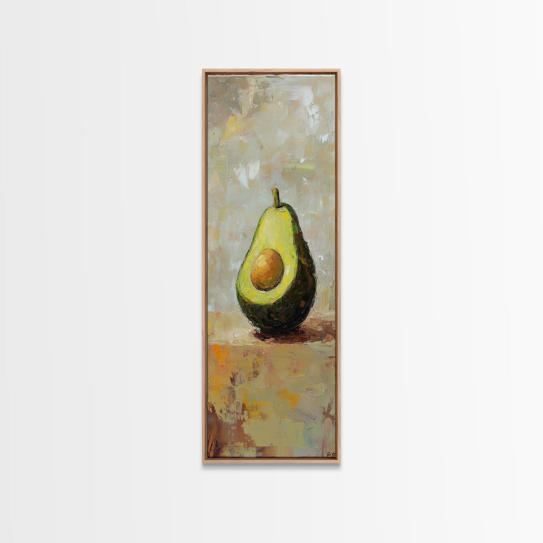 Avocado Half Still Life Canvas Print, Kitchen Wall Art, Foodie Home Decor, Rustic Kitchen Decor, Gift For Food Lover, Dining Room Decor