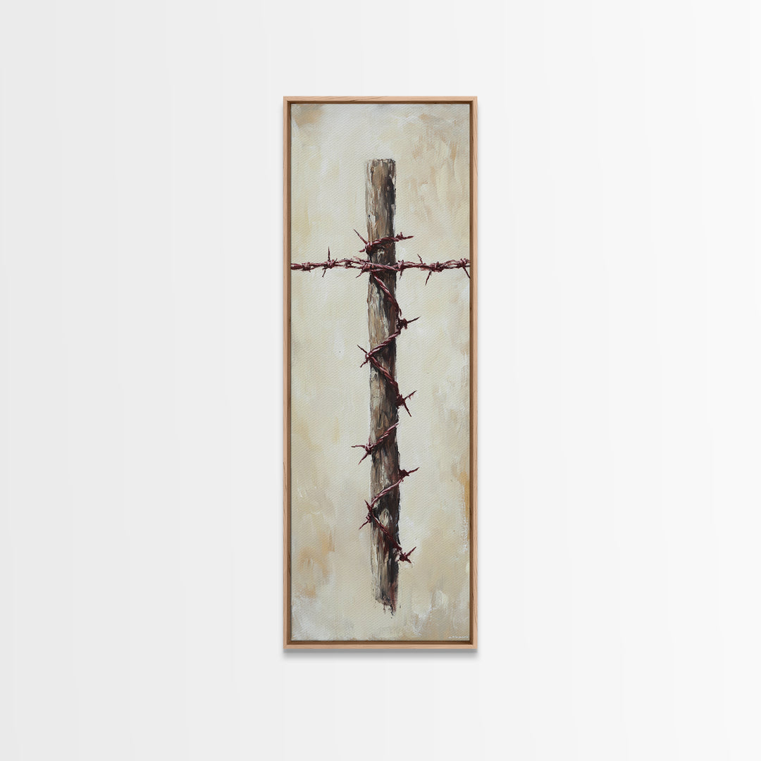 Rustic Barbed Wire Fence Canvas Print, Farmhouse Wall Art, Western Decor, Ranch Home Decor, Spiritual Wall Decor, Country Wall Decor