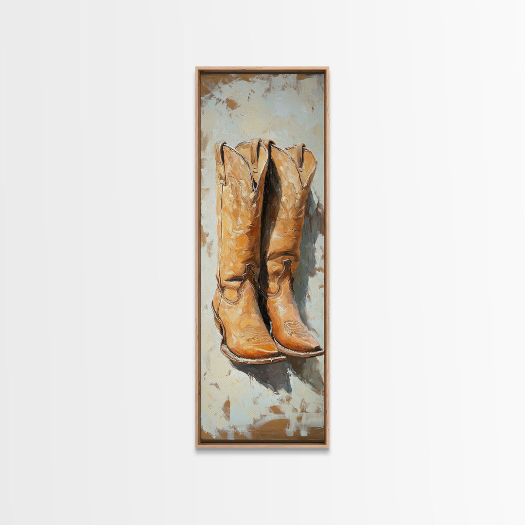 Weathered Cowboy Boots Canvas Print, Western Wall Art, Rustic Ranch Decor, Country Home Decor, Cowgirl Farmhouse Artwork, Gift For Him