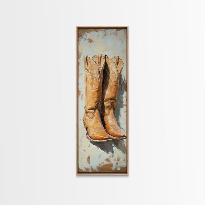 Weathered Cowboy Boots Canvas Print, Western Wall Art, Rustic Ranch Decor, Country Home Decor, Cowgirl Farmhouse Artwork, Gift For Him