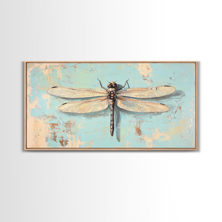 Detailed Dragonfly Insect Wall Art, Nature Canvas Print, Entomology Decor, Botanical Wall Decor, Rustic Wildlife Art, Home Decor
