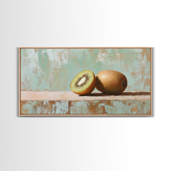 Fresh Kiwi Fruit Still Life Wall Art, Modern Kitchen Decor Canvas, Foodie Gift, Fruit Art Print, Dining Room Decor, Wall Decor