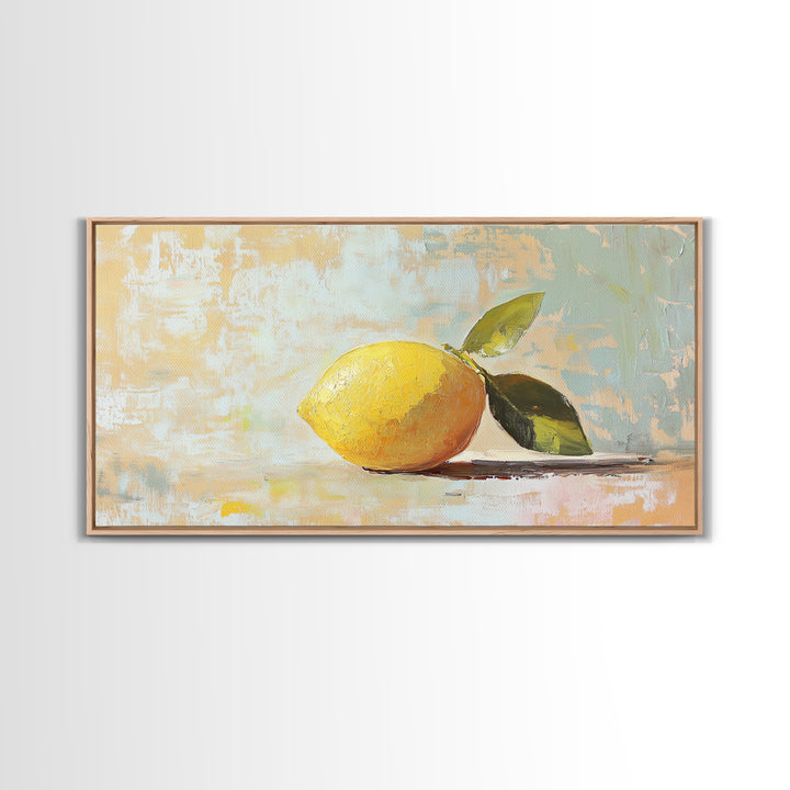 Bright Lemon Still Life Canvas Print, Kitchen Wall Art, Mediterranean Decor, Fruit Art Print, Summer Home Decor, Housewarming Gift