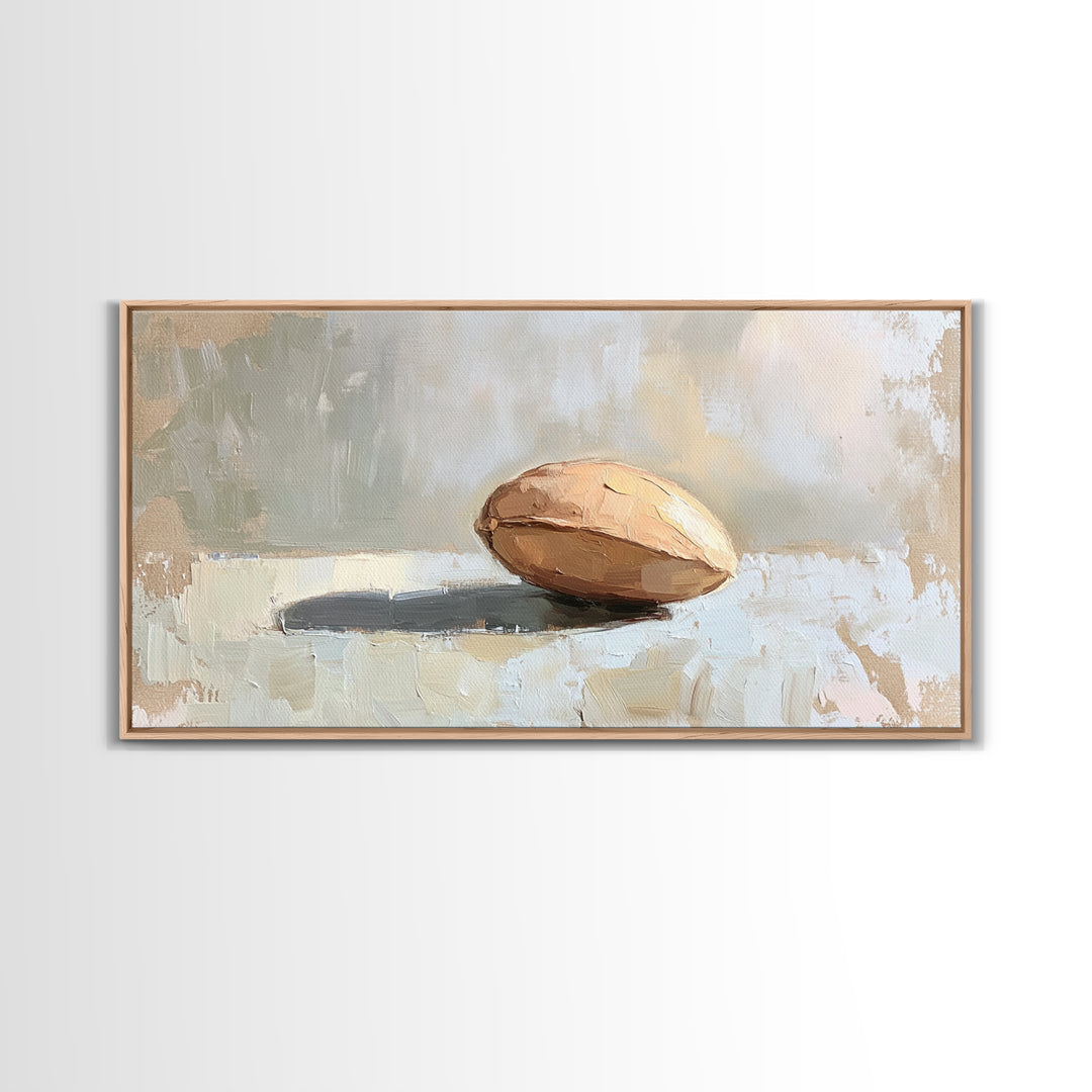 Minimal Walnut Still Life Wall Art, Neutral Kitchen Decor, Rustic Canvas Print, Modern Farmhouse Living Room Art Gift Idea