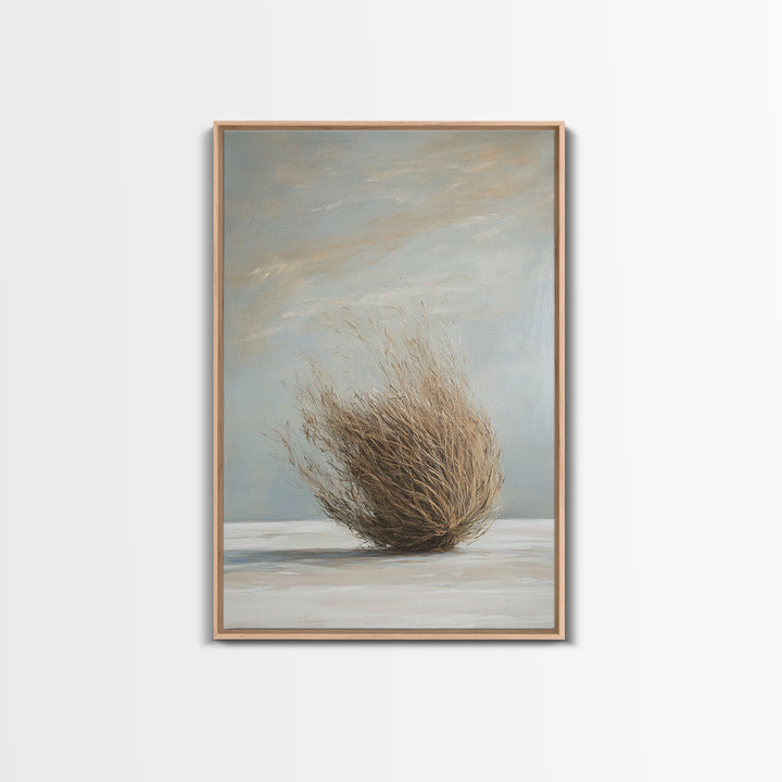 Minimalist Tumbleweed Wall Art, Neutral Desert Botanical Painting, Wabi Sabi Decor, Rustic Home Decor, Calming Wall Art Print