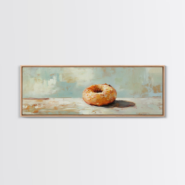 Toasted Bagel Still Life Wall Art, Modern Kitchen Decor, Foodie Gift, Neutral Dining Room Print, Rustic Cafe Poster, Home Decor