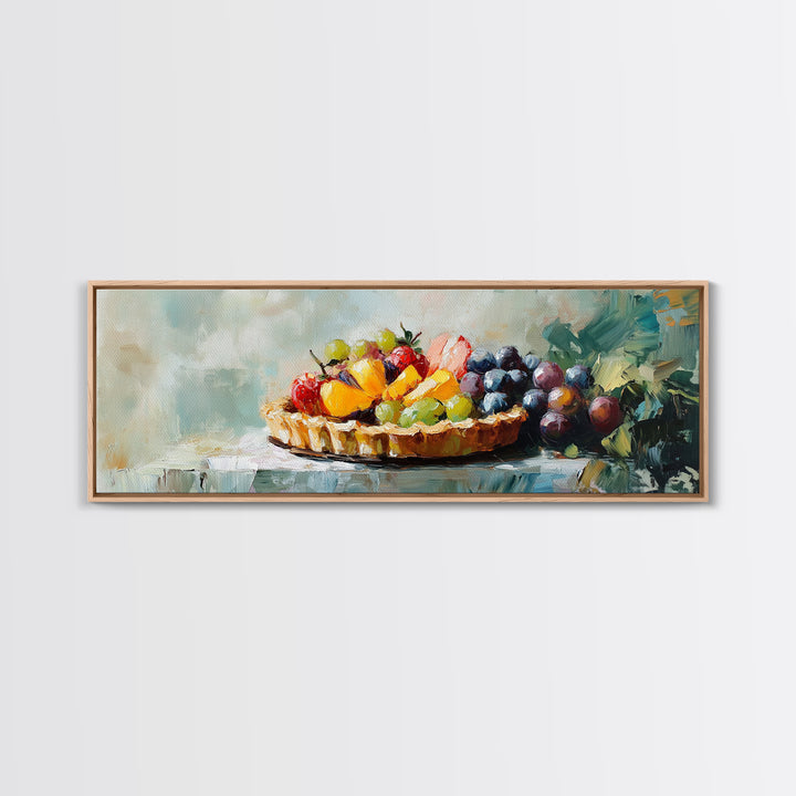 Colorful Fruit Tart Still Life Wall Art, Kitchen Canvas Print, Farmhouse Dining Room Decor, Foodie Gift, Vibrant Art Print