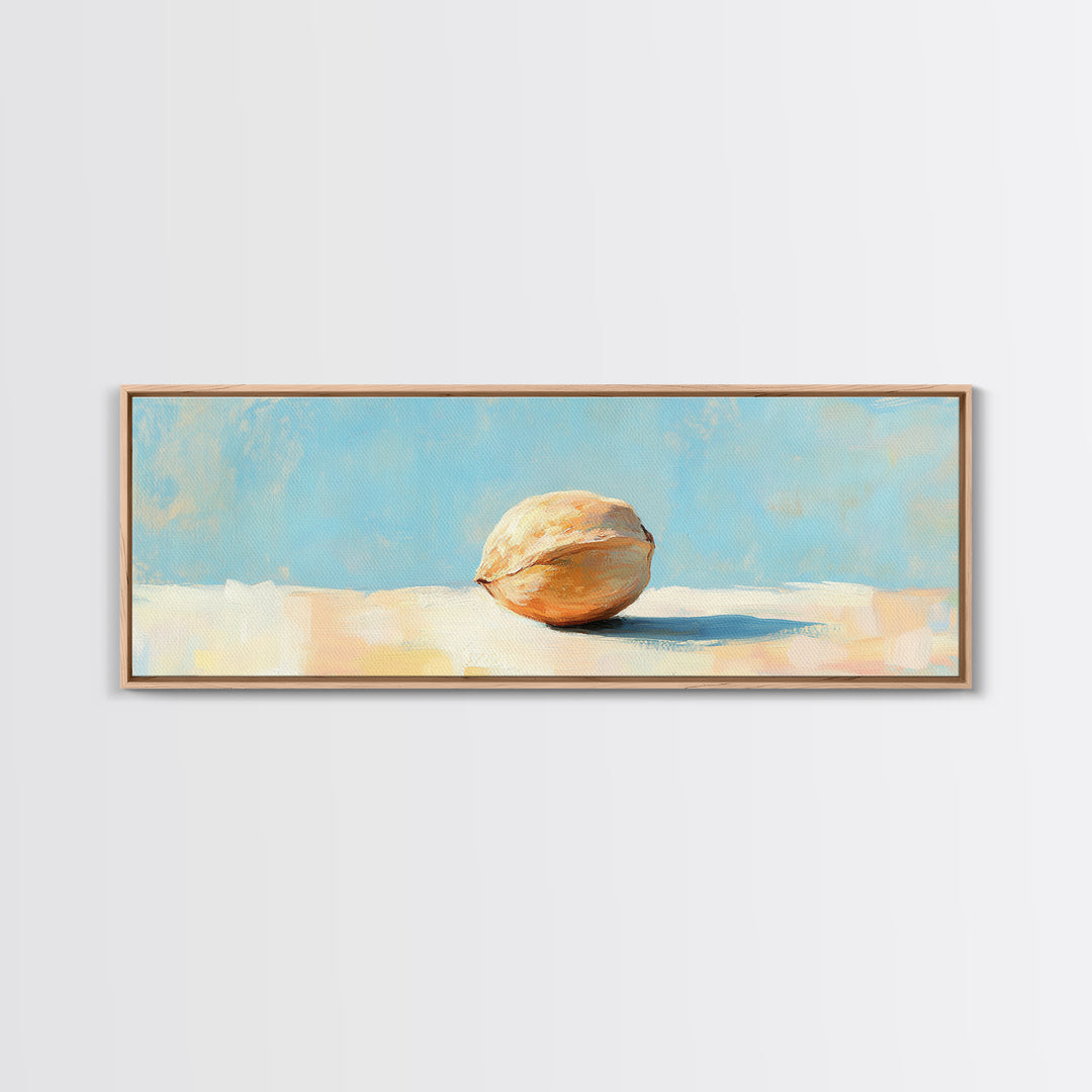Sunlit Seashell Minimalist Wall Art, Coastal Beach House Decor, Neutral Canvas Print For Bathroom Or Bedroom Wall Decor Gift