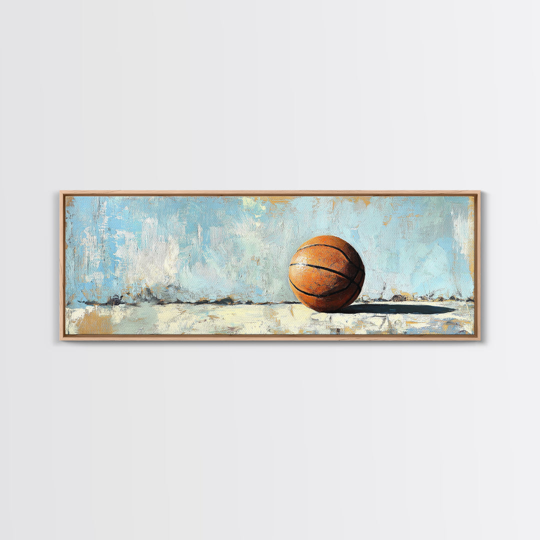 Basketball Canvas Print, Minimal Sports Wall Art, Boys Room Decor, Game Room Art, Gift For Him, Modern Man Cave Decor, Office Decor