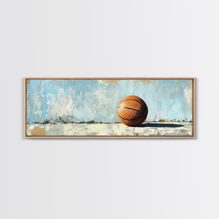 Basketball Canvas Print, Minimal Sports Wall Art, Boys Room Decor, Game Room Art, Gift For Him, Modern Man Cave Decor, Office Decor
