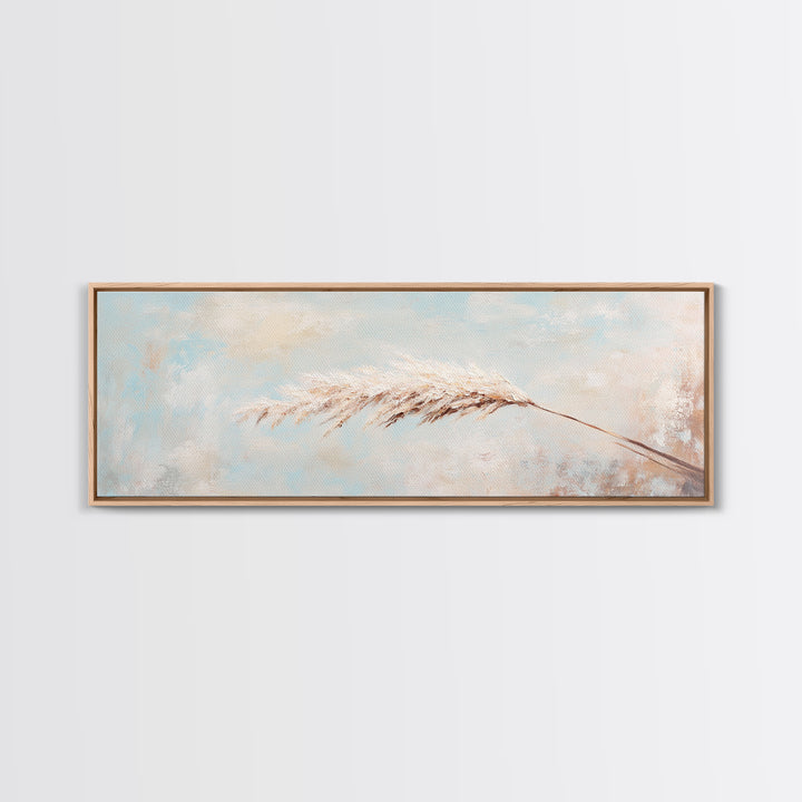 Soft Pampas Grass Feather Canvas Print, Neutral Wall Art, Minimalist Boho Decor, Calming Bedroom Above Bed Wall Home Decor