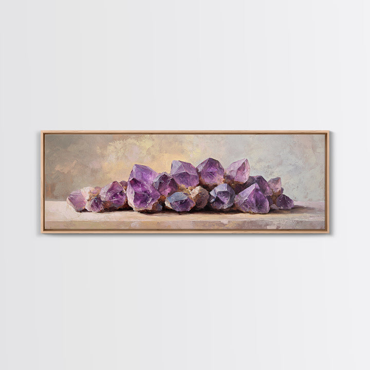 Purple Amethyst Crystal Cluster Canvas Print, Geode Wall Art, Spiritual Decor, Reiki Healing Gift, Modern Home Decor, Living Room Decor