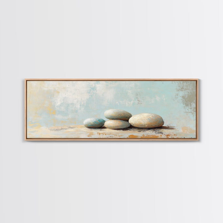 Stacked Smooth Stones Wall Art, Zen Spa Decor Print, Minimalist Bathroom Wall Decor, Calming Neutral Art, Meditation Room Decor