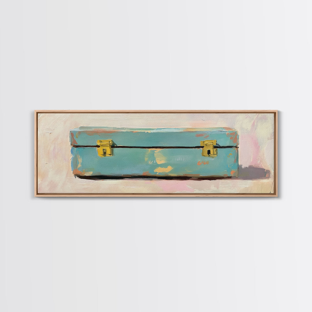 Weathered Blue Tool Box Canvas Print, Rustic Wall Art, Industrial Decor, Garage Wall Decor, Man Cave Decor, Gift For Him