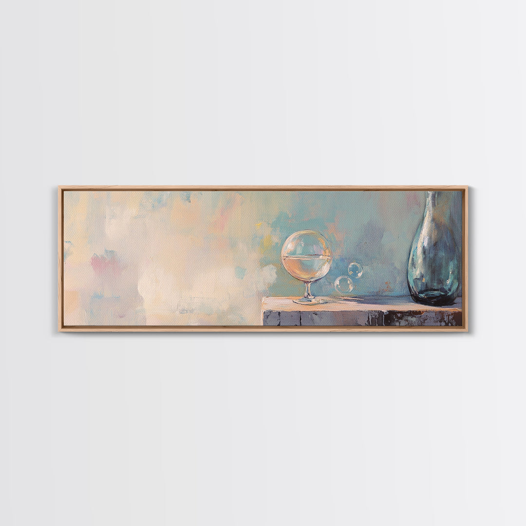 Dreamy Glass Globe And Blue Vase Wall Art, Minimalist Still Life, Neutral Wall Decor, Modern Home Decor, Calming Art Print