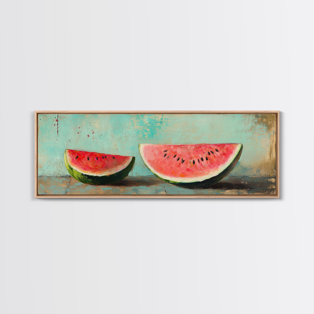 Fresh Watermelon Slices Wall Art, Bright Summer Kitchen Decor, Colorful Food Canvas Print, Farmhouse Dining Room Art, Gift