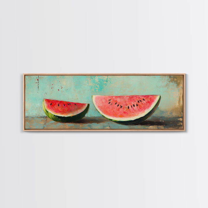 Fresh Watermelon Slices Wall Art, Bright Summer Kitchen Decor, Colorful Food Canvas Print, Farmhouse Dining Room Art, Gift