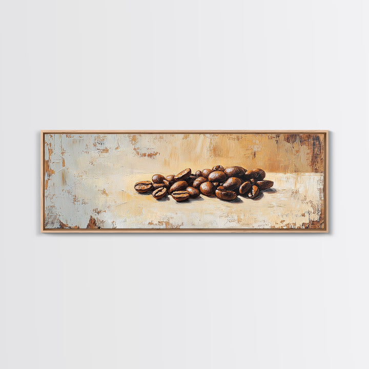 Roasted Coffee Beans Still Life Canvas Print, Coffee Bar Wall Art, Kitchen Decor, Rustic Home Decor, Gift For Coffee Lover