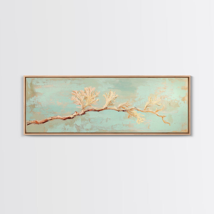 White Coral Branch Wall Art, Coastal Canvas Print, Beach House Decor, Minimalist Ocean Art For Serene Living Room Wall Decor
