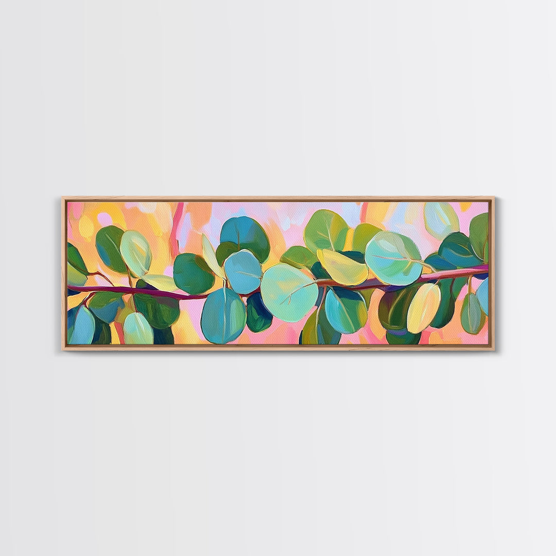 Fresh Eucalyptus Branch Wall Art, Botanical Canvas Print, Green Nature Decor, Minimalist Living Room Wall Decor Gift For Her