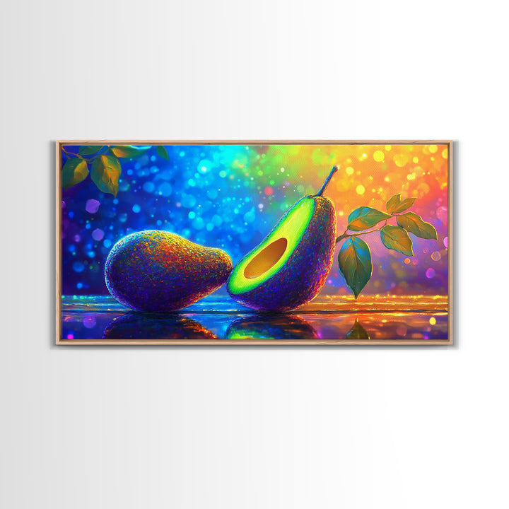 Vibrant Avocado Still Life Canvas Print, Colorful Kitchen Wall Art, Foodie Home Decor, Modern Fruit Art, Housewarming Gift