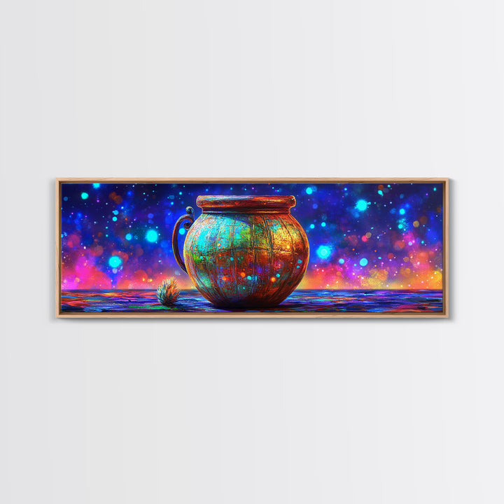 Rustic Copper Cauldron Under Stars Wall Art, Magical Celestial Decor, Whimsical Art Print, Witchy Decor, Cozy Home Decor