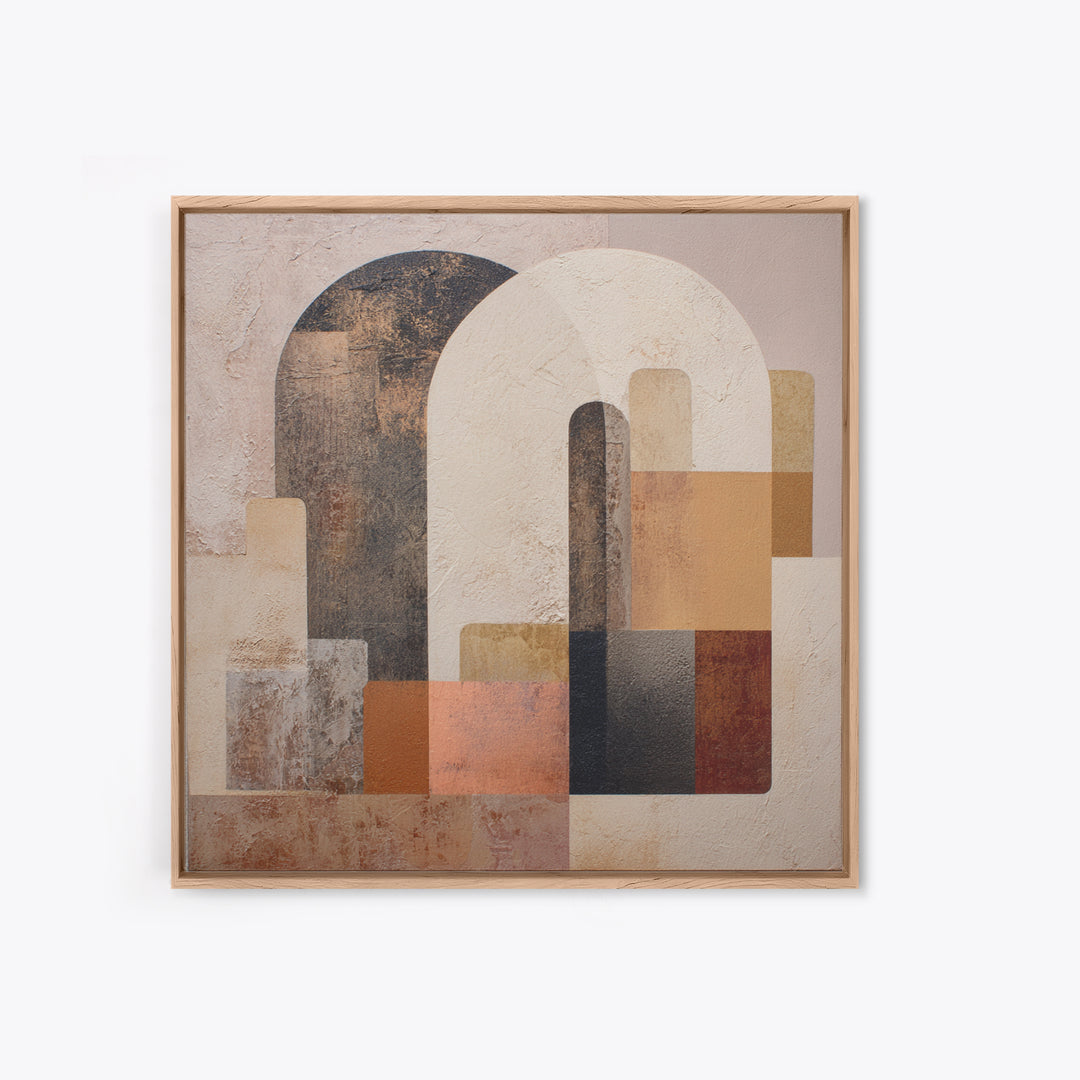 Neutral Abstract Arches Framed Canvas Print, Above Bed Art, Above Bed Decor, Bedroom Decor, Abstract Art, Serenity, ABA-1x1-100
