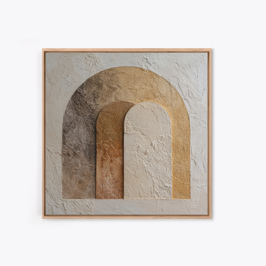 Neutral Abstract Arches Framed Canvas Print, Above Bed Art, Dorm Decor, Bedroom Decor, Fine Art, Serenity, Dopamine Decor, ABA-1x1-28