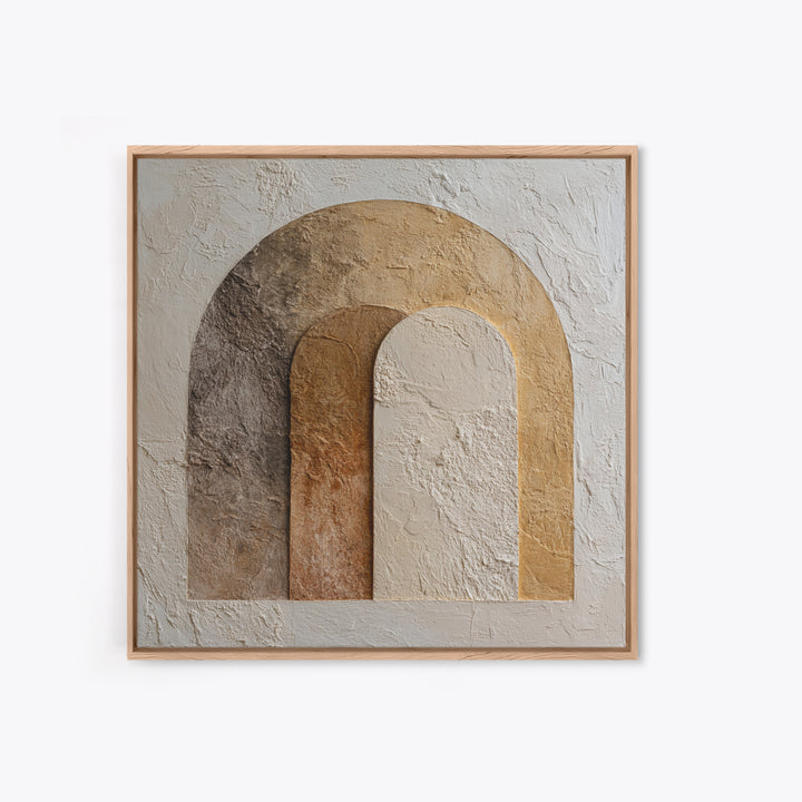 Neutral Abstract Arches Framed Canvas Print, Above Bed Art, Dorm Decor, Bedroom Decor, Fine Art, Serenity, Dopamine Decor, ABA-1x1-28