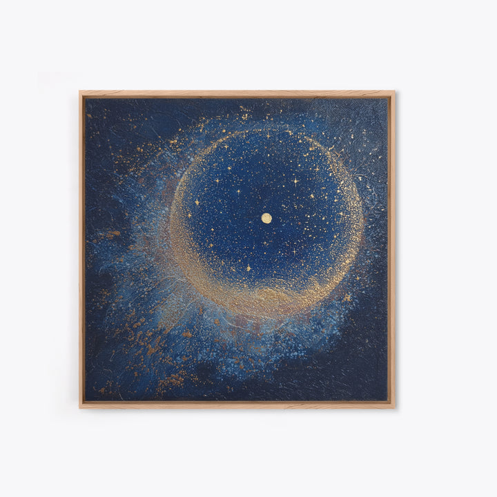Subtle Celestial Scene Framed Canvas Print, Above Bed Art, Above Bed Decor, Bedroom Decor, Oil Painting, Serenity, ABA-1x1-37