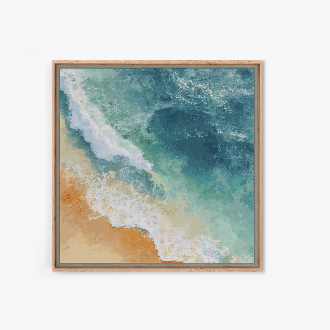 Serene Ocean Tide Seen from Above Canvas Print, Above Bed Art, Gallery Decor, Bedroom Decor, Fine Art, Serenity, Wall Art, ABA-1x1-45