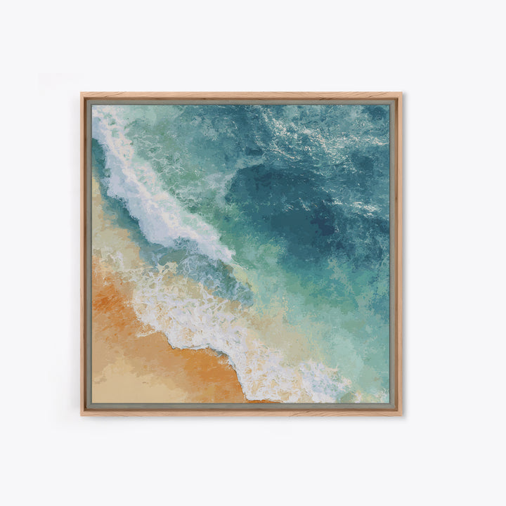 Serene Ocean Tide Seen from Above Canvas Print, Above Bed Art, Gallery Decor, Bedroom Decor, Fine Art, Serenity, Wall Art, ABA-1x1-45