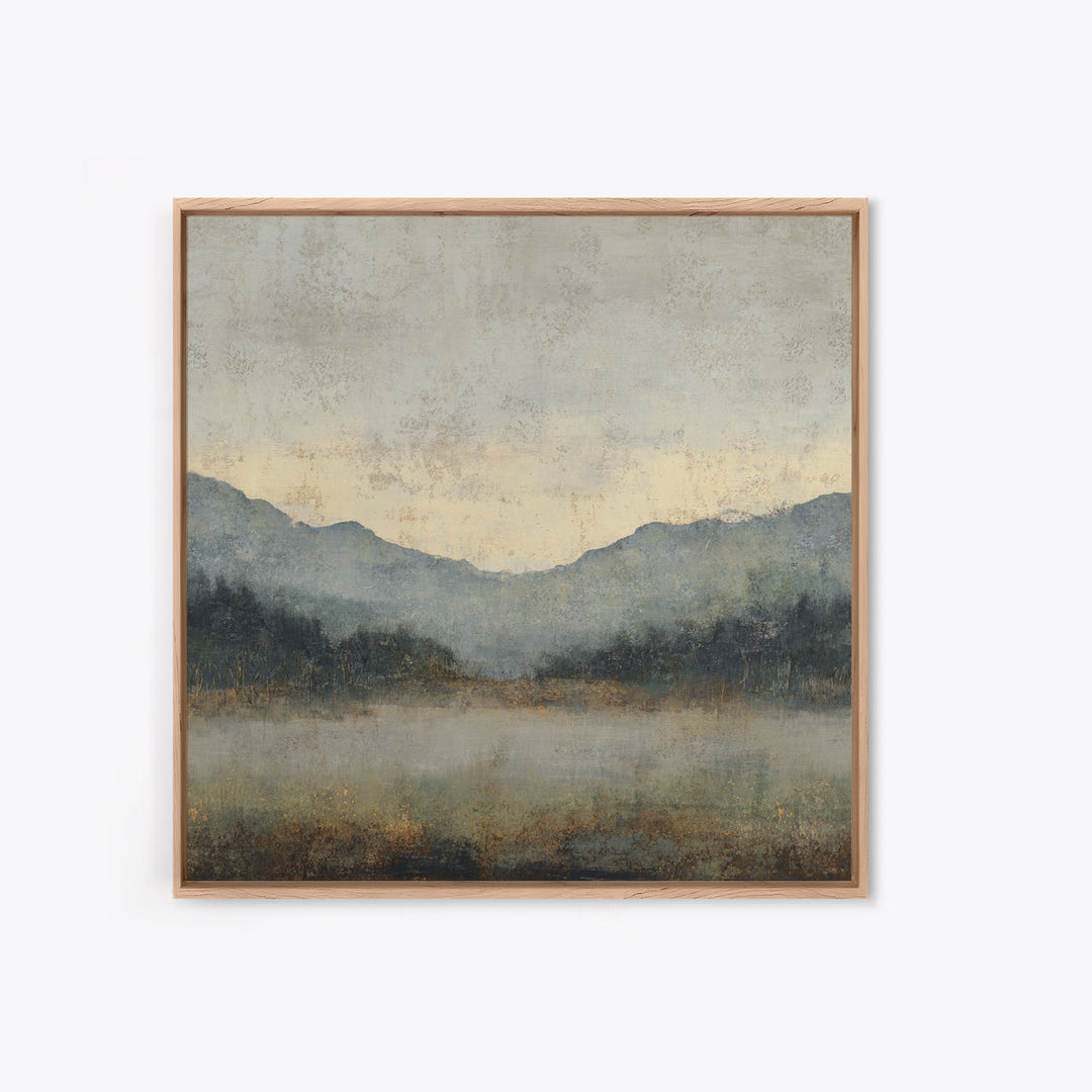 Panoramic Misty Mountain Landscape Canvas Print, Above Bed Art, Neutral Decor, Bedroom Decor, Fine Art, Serenity, Wall Decor, ABA-1x1-49