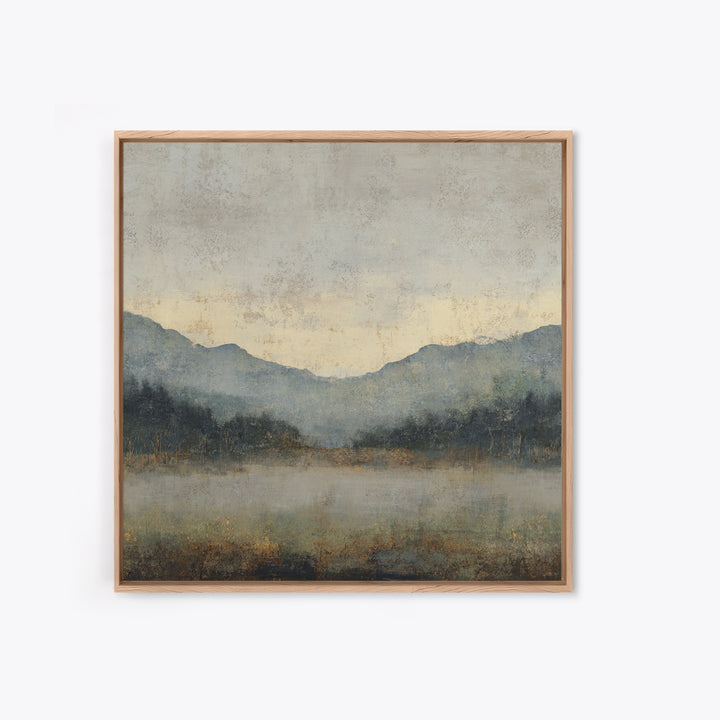 Panoramic Misty Mountain Landscape Canvas Print, Above Bed Art, Neutral Decor, Bedroom Decor, Fine Art, Serenity, Wall Decor, ABA-1x1-49