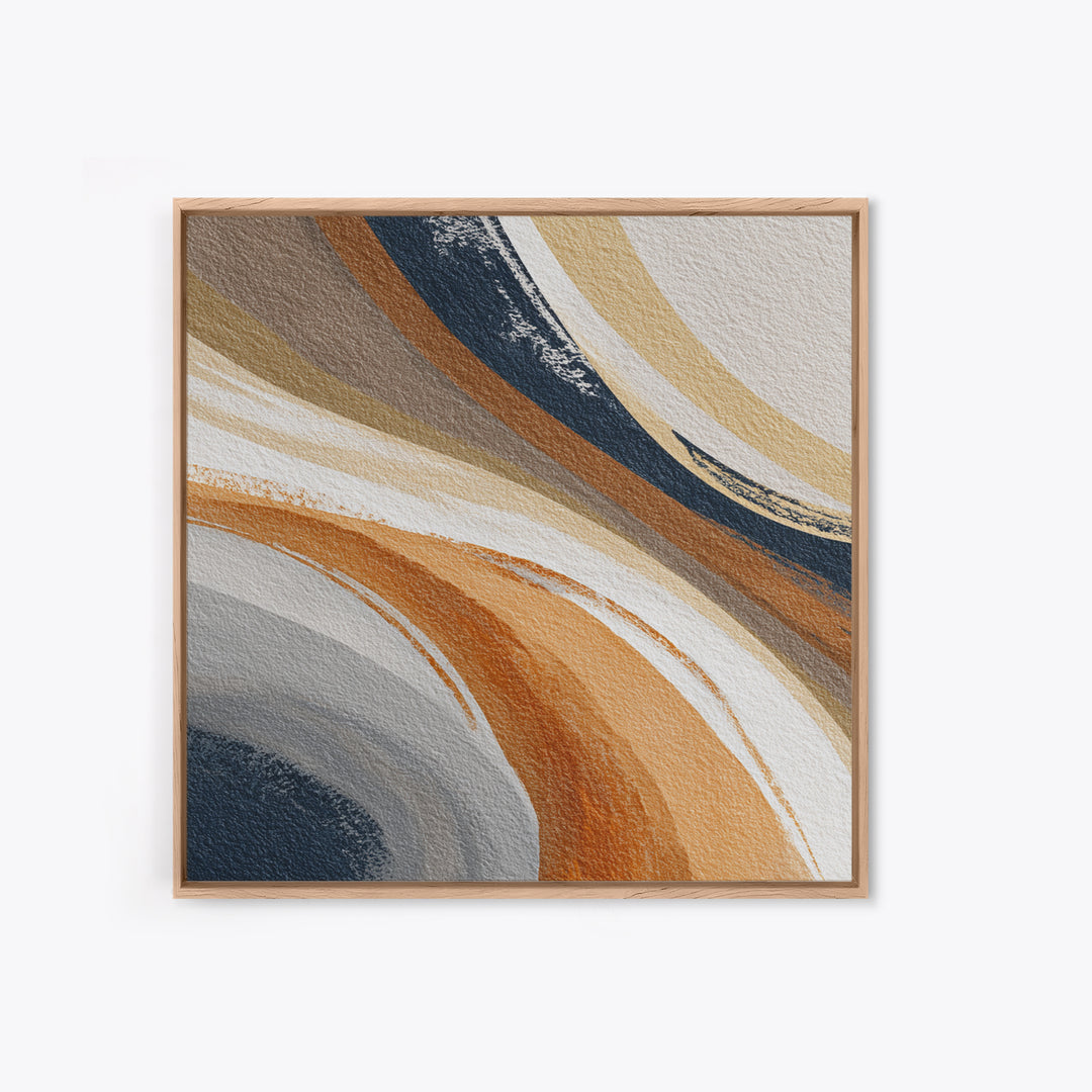 Warm Taupe Abstract Waves Framed Canvas Print, Above Bed Art, Above Bed Decor, Bedroom Decor, Serenity, Minimalist Decor, ABA-1x1-63