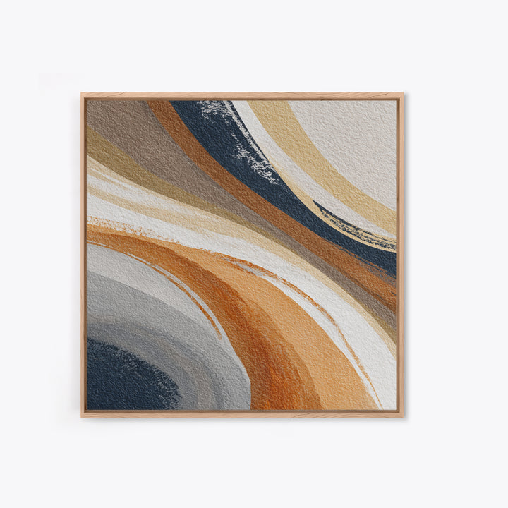 Warm Taupe Abstract Waves Framed Canvas Print, Above Bed Art, Above Bed Decor, Bedroom Decor, Serenity, Minimalist Decor, ABA-1x1-63