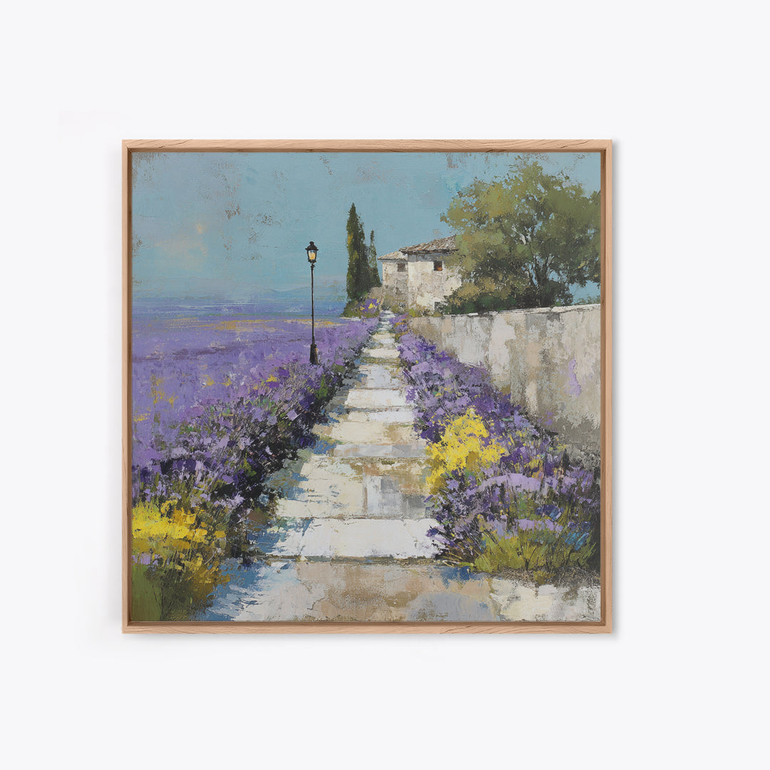 Oversized Lavender Field Framed Canvas Print, Above Bed Art, Home Decor, Bedroom Decor, Fine Art, Serenity, Contemporary Art, ABA-1x1-67