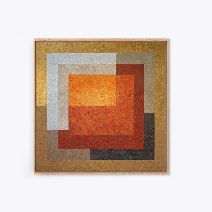 Abstract Sunrise Geometry Framed Canvas Print, Above Bed Art, Boho Wall Decor, Bedroom Decor, Serenity, Fine Art Print, ABA-1x1-68