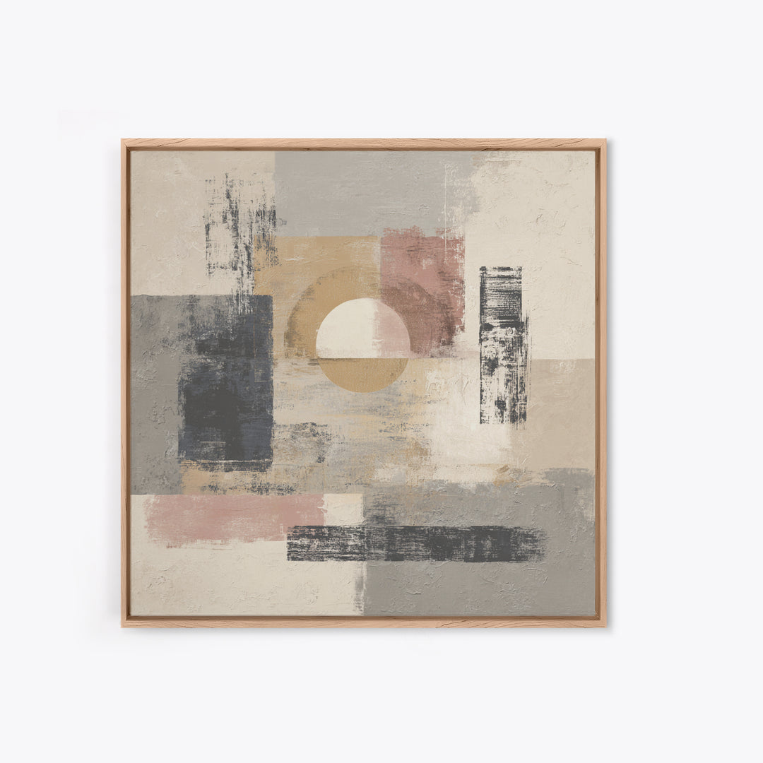 Japandi Ink Shapes Canvas Print, Above Bed Art, 3 Piece Wall Art, Bedroom Decor, Fine Art, Serenity, Textured Painting, ABA-1x1-90
